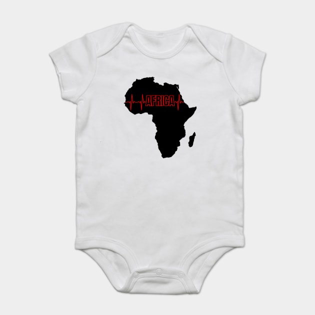Africa Continent Heartbeat Baby Bodysuit by UrbanLifeApparel